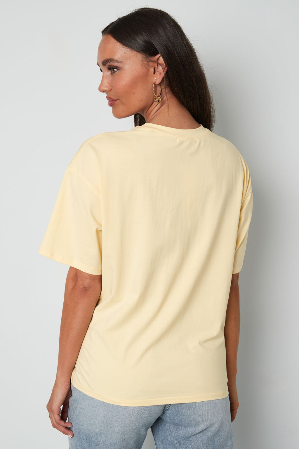 Baumwolle Damen T-Shirt Casual Letters