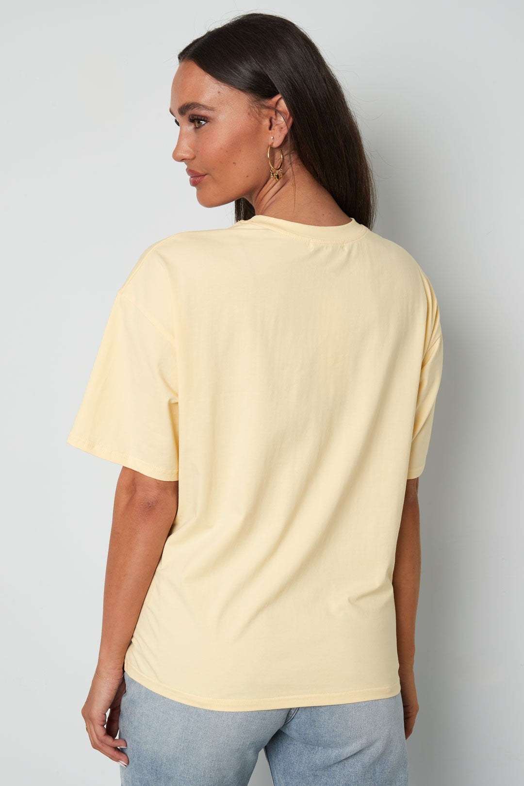 Baumwolle Damen T-Shirt Casual Letters