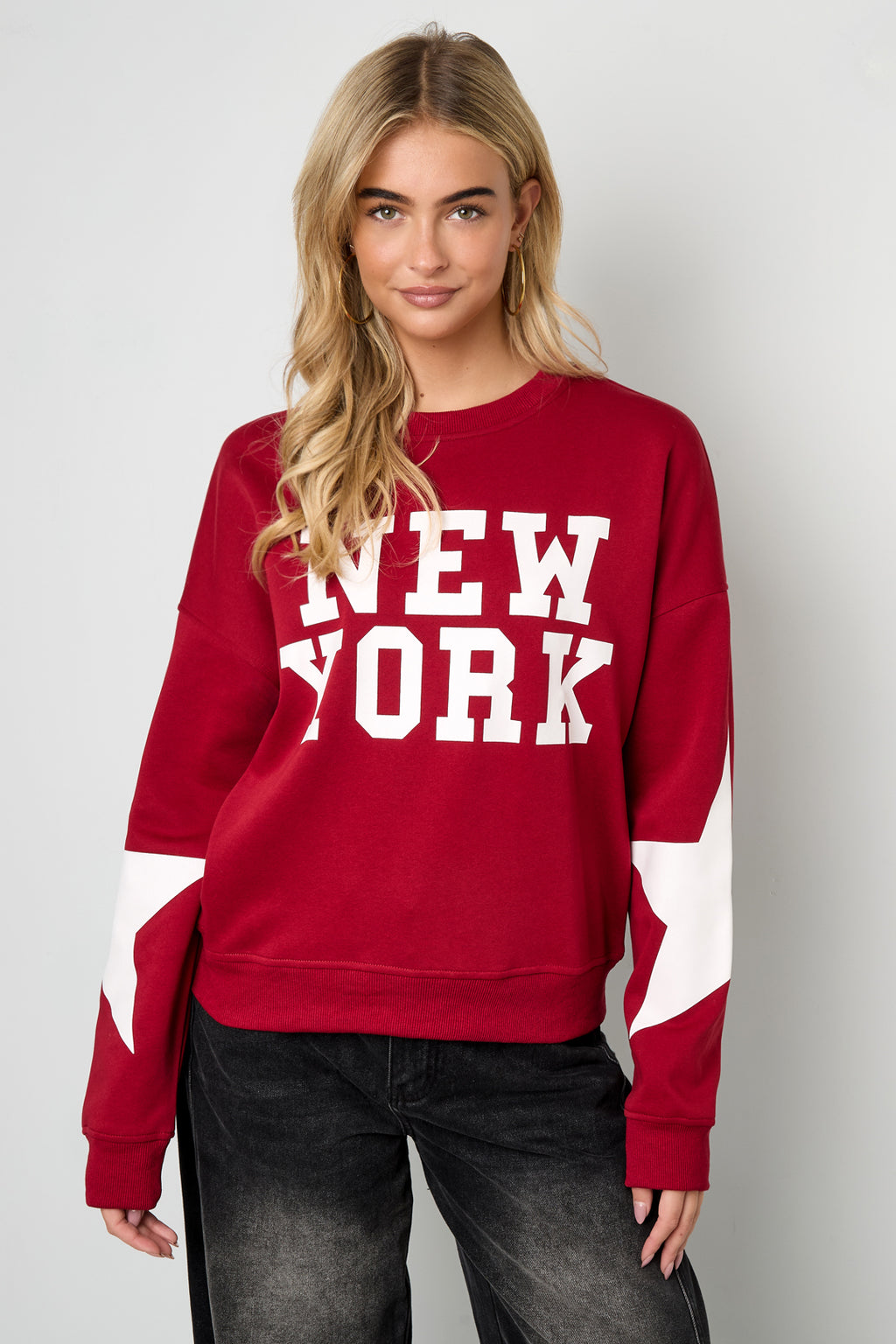 Knitted Cotton Women's Long Sleeve Top Casual Letters