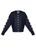 Viskose Strickcardigan Damen Kurzmodell Sternmuster