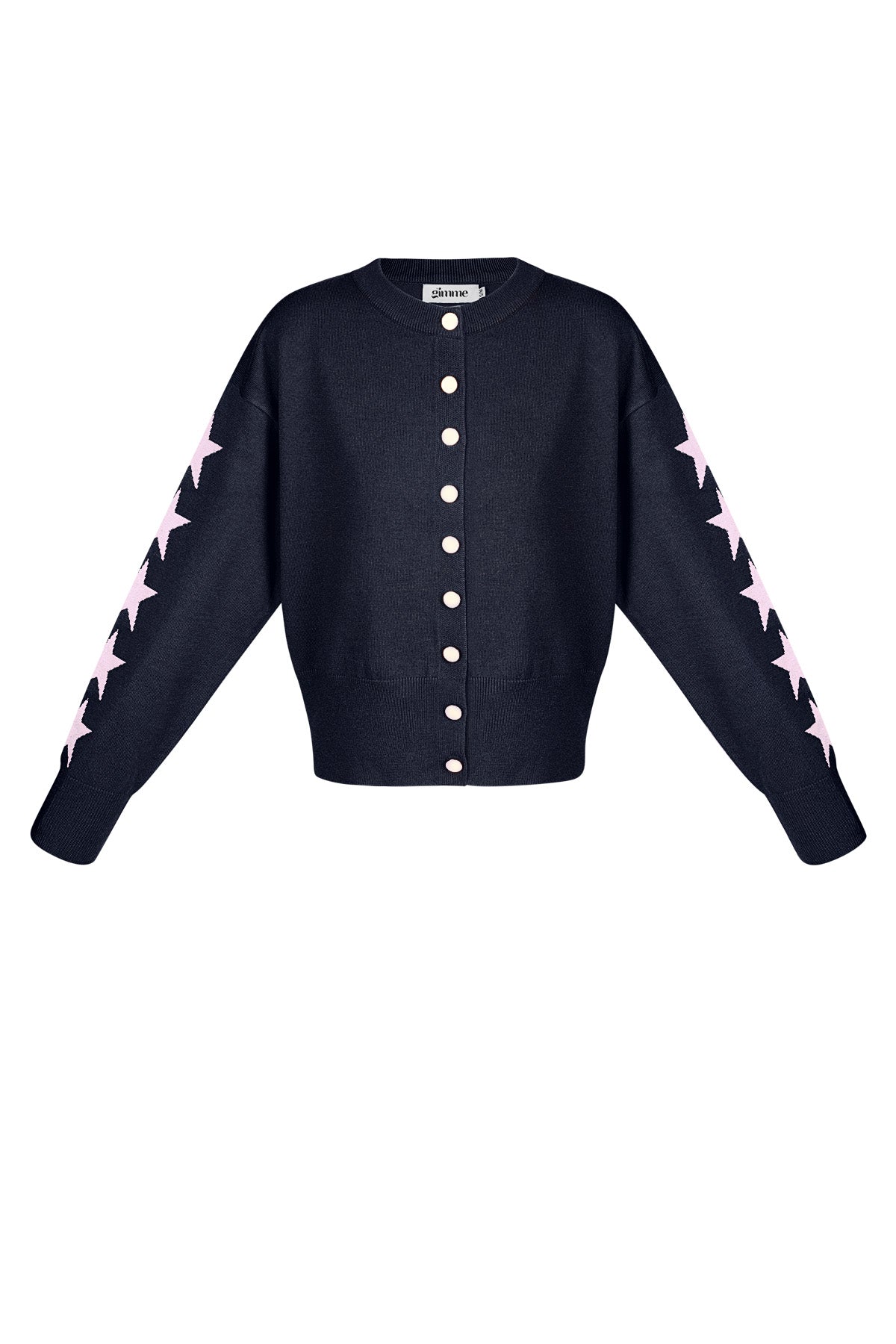 Viskose Strickcardigan Damen Kurzmodell Sternmuster