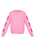 Gestrickter Wollmischungs Damen Rundhals Pullover Herz-Muster Design