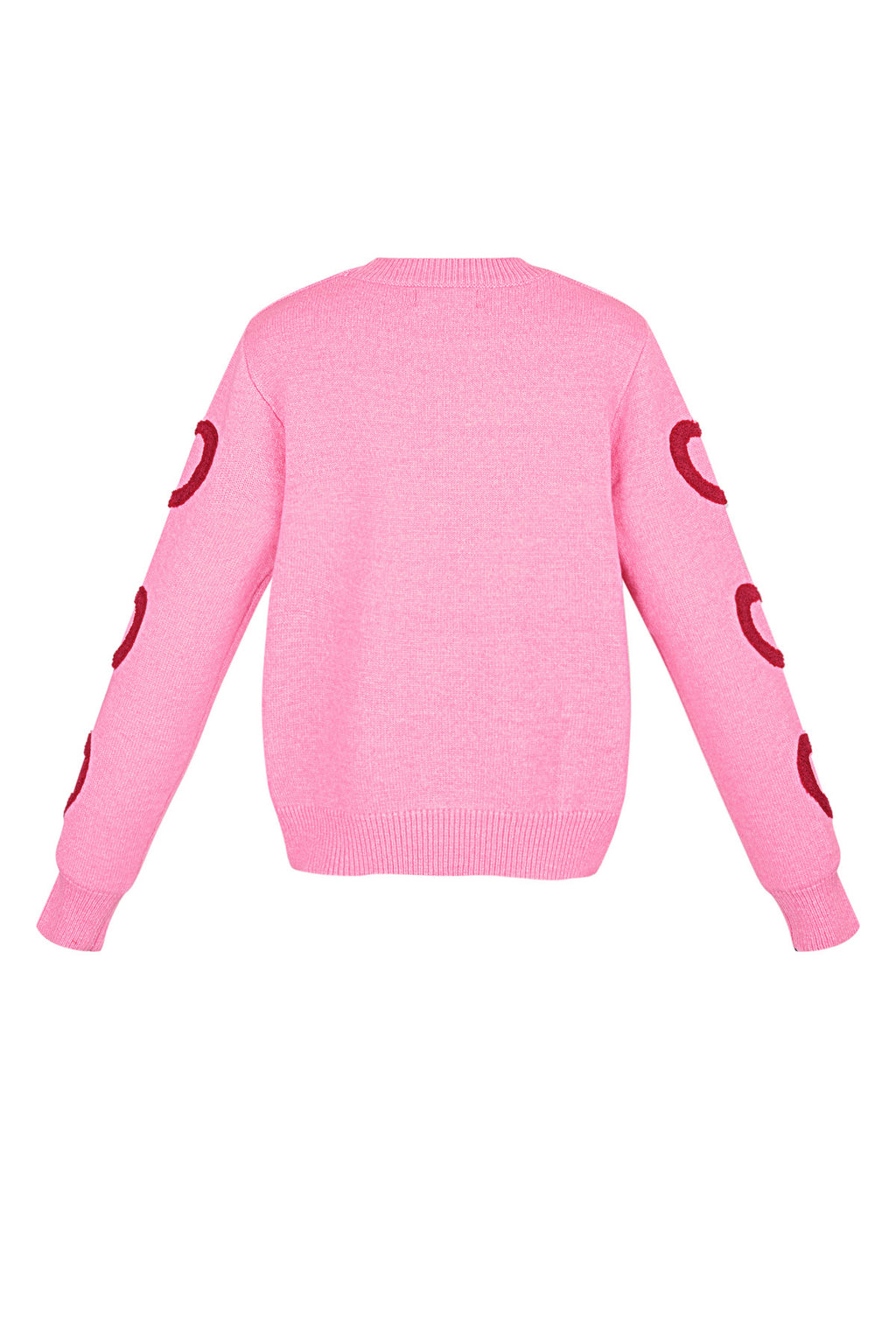 Gestrickter Wollmischungs Damen Rundhals Pullover Herz-Muster Design