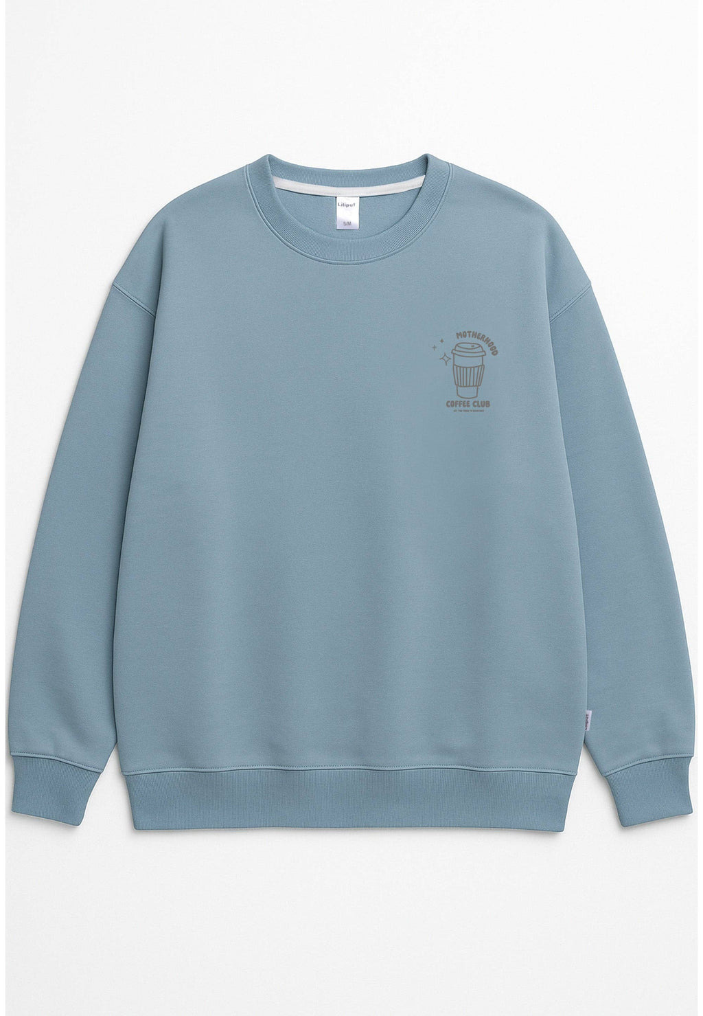Sweatshirt Coffee before Chaos hellblau