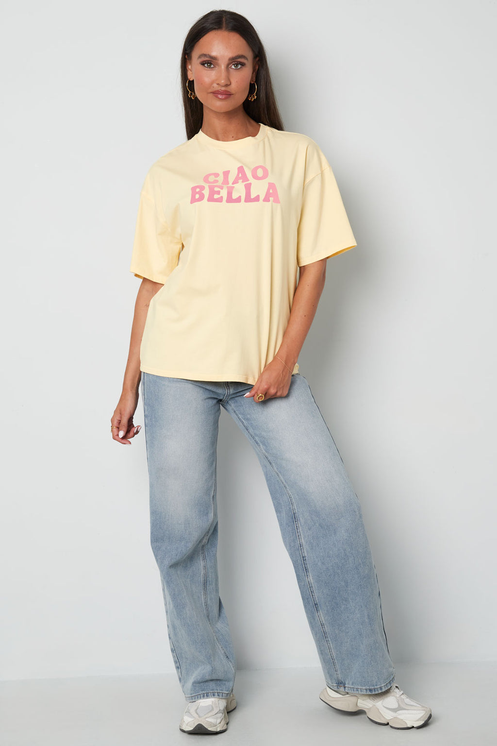 Baumwolle Damen T-Shirt Casual Letters