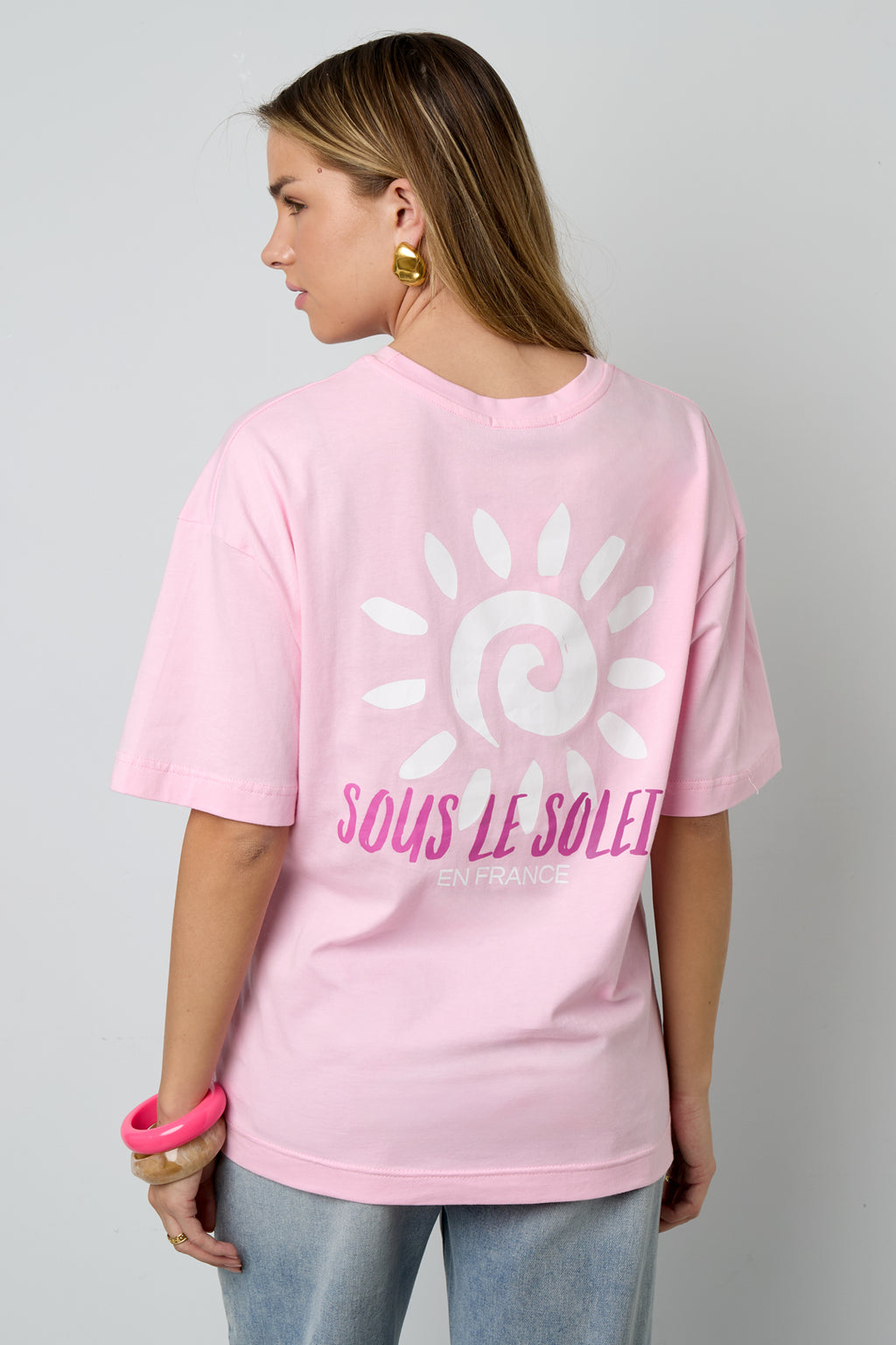 Baumwolle Gestrickte Damen T-Shirt Casual Letters