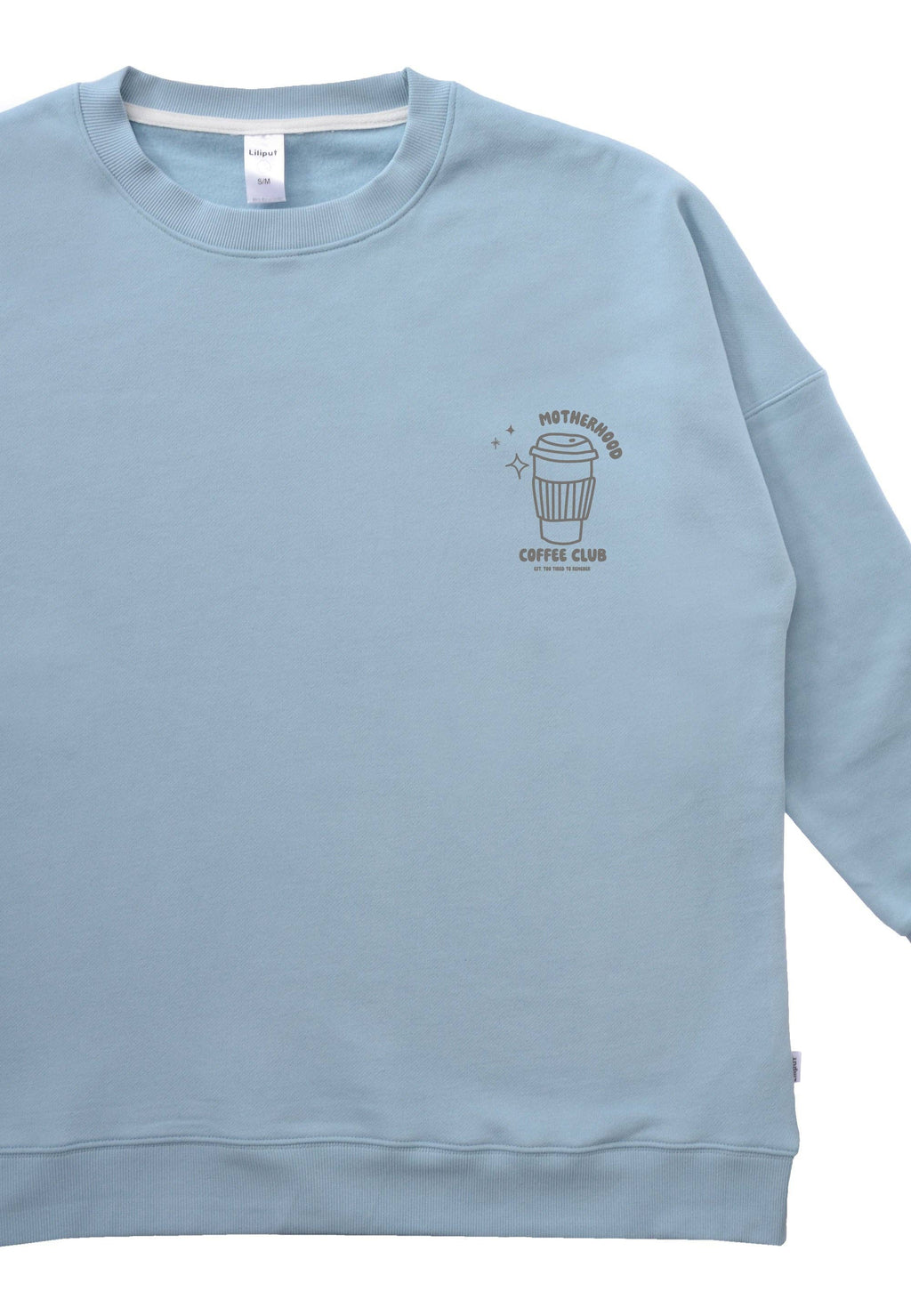 Sweatshirt Coffee before Chaos hellblau