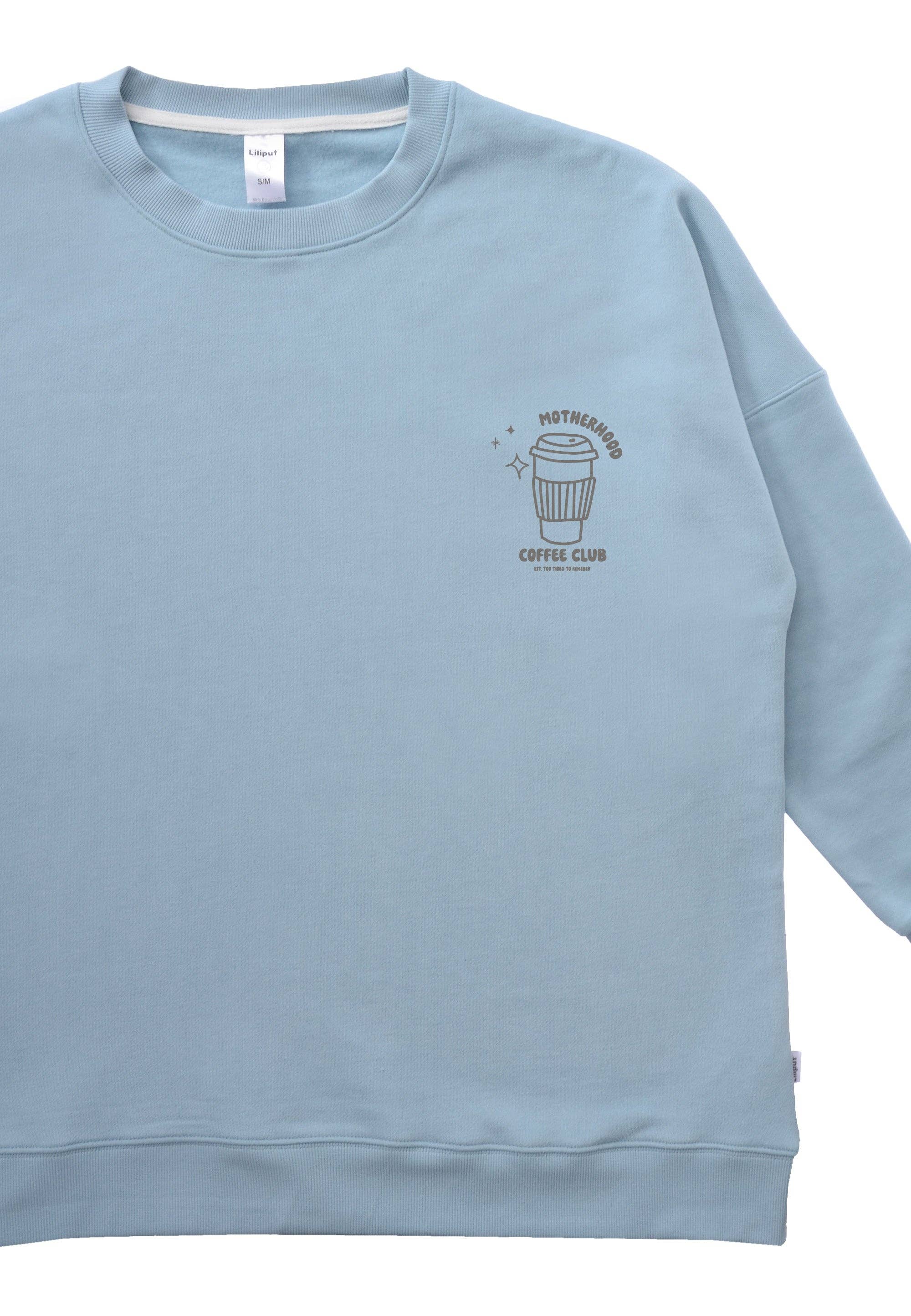 Sweatshirt Coffee before Chaos hellblau