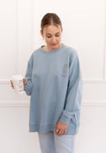 Sweatshirt Coffee before Chaos hellblau